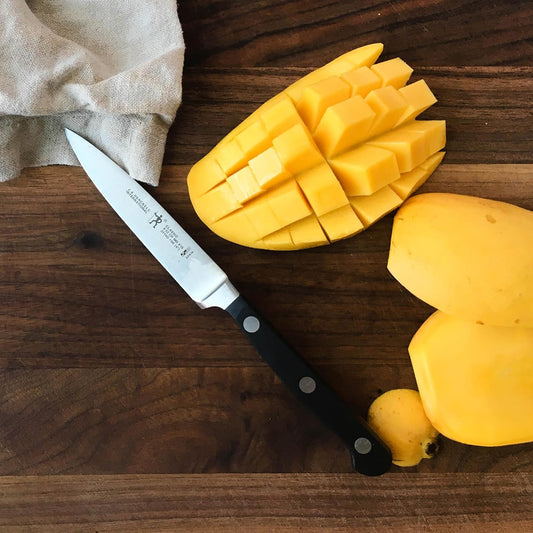 Classic 4-Inch Paring Knife, Razor-Sharp, German Engineered | Fully Forged Construction Provides Balance with Traditional Triple-Rivet Handles Enables Comfortable Easy Cutting.