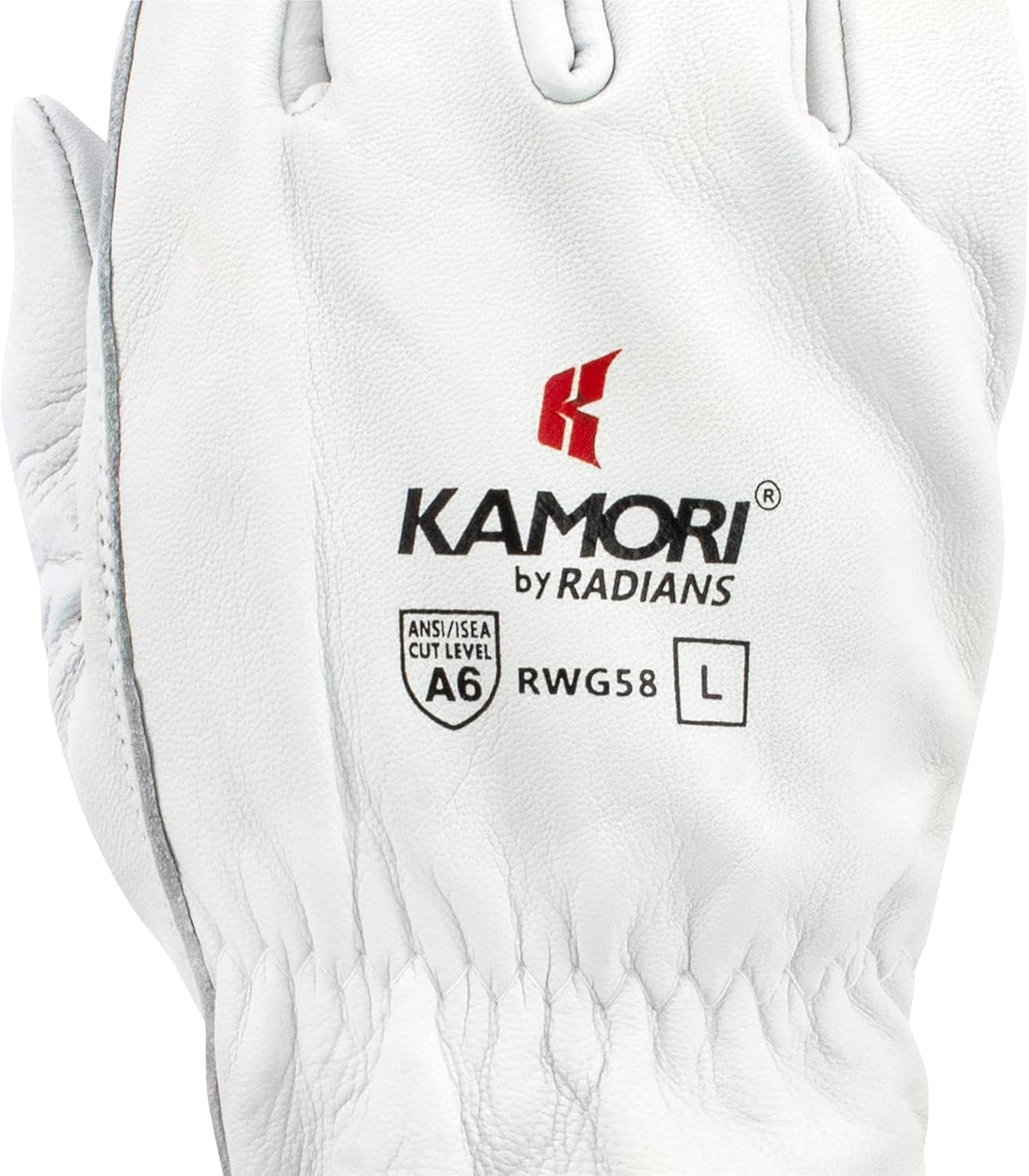 Unisex Cut Resistant A6 KAMORI® White Grain Goatskin Driver, White, Size L