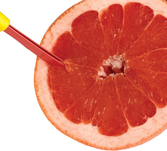 Nonstick Squirtless Grapefruit Knife, 8.75 inch, yellow and red