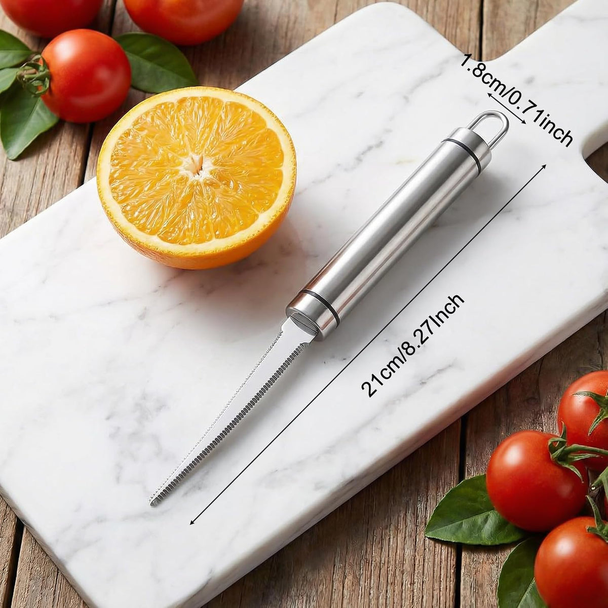 3Pcs Grapefruit Knife, Curved Serrated Blade Stainless Steel Grapefruit Utensil Knife Kitchen Tool Ergonomic Fruit Cutter with Non-stick Plating for Kiwi, Mango, Dessert, Citrus Easy to Hang