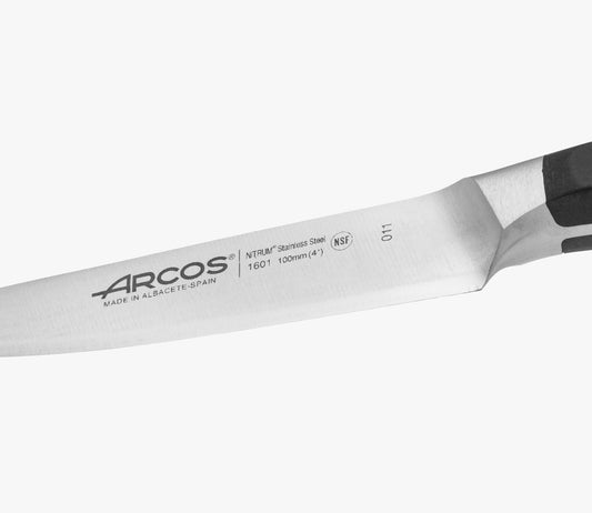 Forged Paring Knife 4 Inch Stainless Steel. Sharp Kitchen Knife for Peeling Fruits and Vegetables. Ergonomic Polyoxymethylene Handle and 100mm Blade. Series Manhattan. Color Black