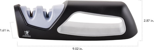 Handheld Knife Sharpener, Easy to Use, Ergonomic Non-Slip Handle | Restores Sharpness in seconds. Manual Pull Through Handheld Knife Sharpener. Easy to Use, Store and Is Durable and Effective.