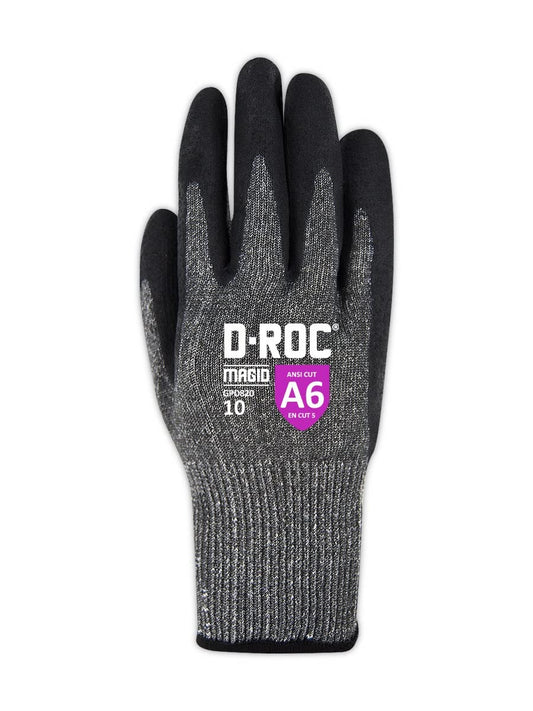 MAGID D-ROC ANSI A6 NitriX Palm Coated Touchscreen Gloves, 1 Pair, Size 10/XL, GPD820