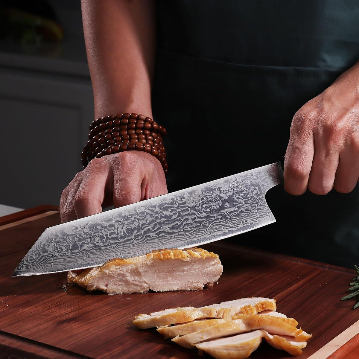 Boning Knife 5.5 Inch, Sharp Trimming & Fillet Knife for Meat, Brisket & Fish, Japanese Style (BLACK-ROSE Series)
