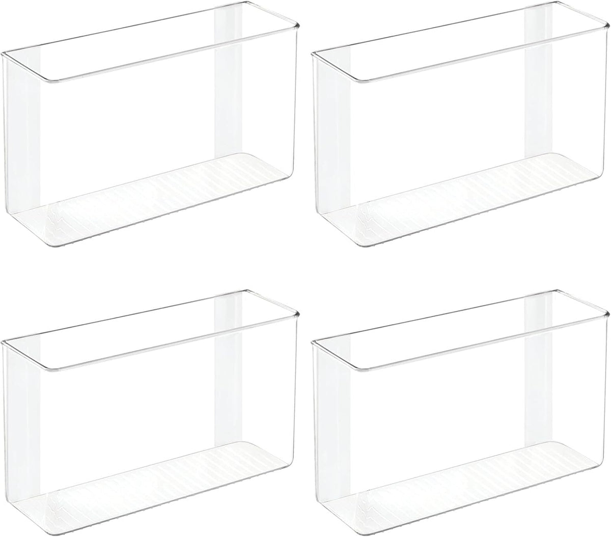 Plastic Adhesive Mount Storage Organizer Container for Kitchen or Pantry Wall Organization - Space Saving Holder for Sandwich Bags, Foil - 11" Wide - Ligne Collection - Clear
