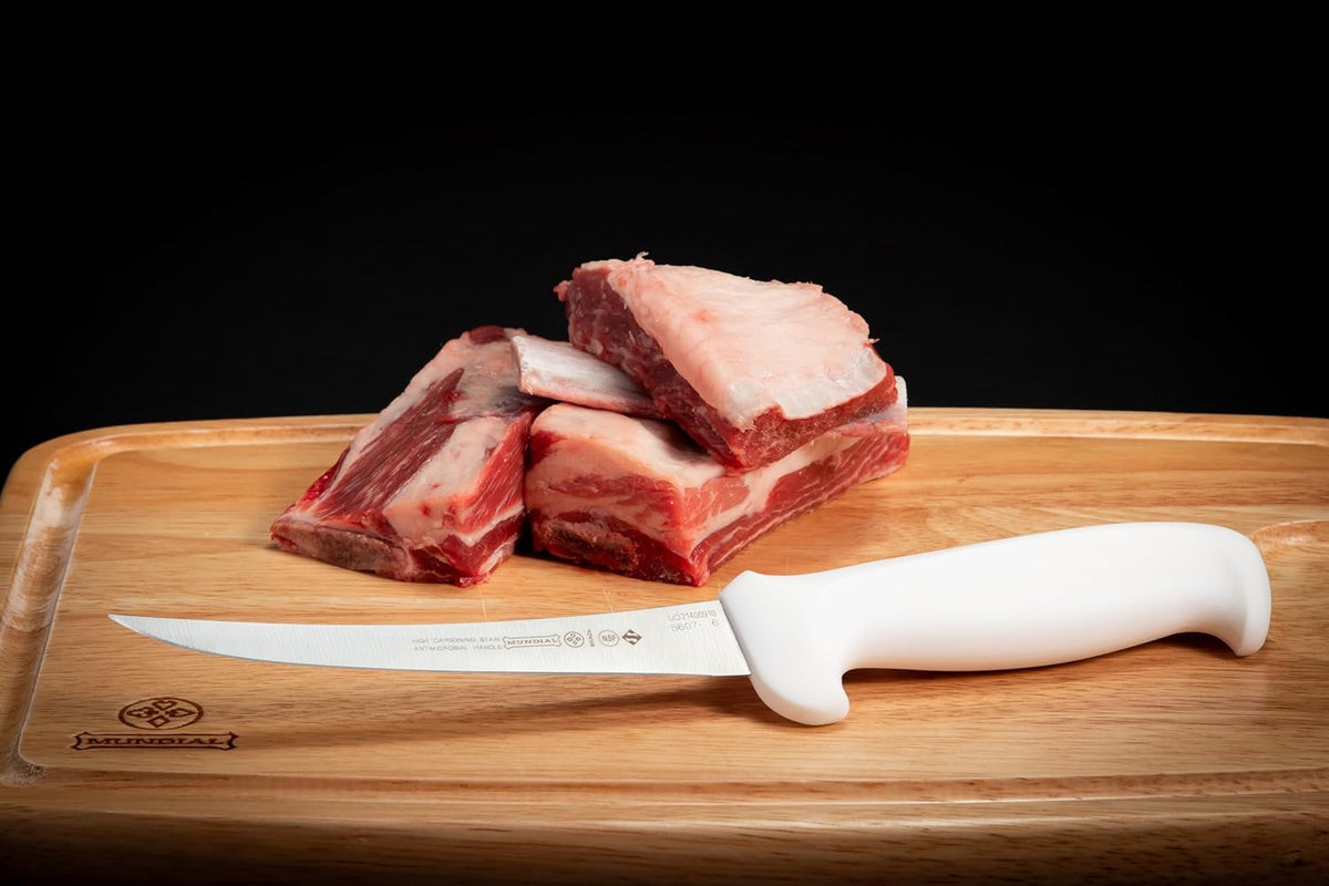 5600 series curved semi-stiff boning knife, 6 inch white