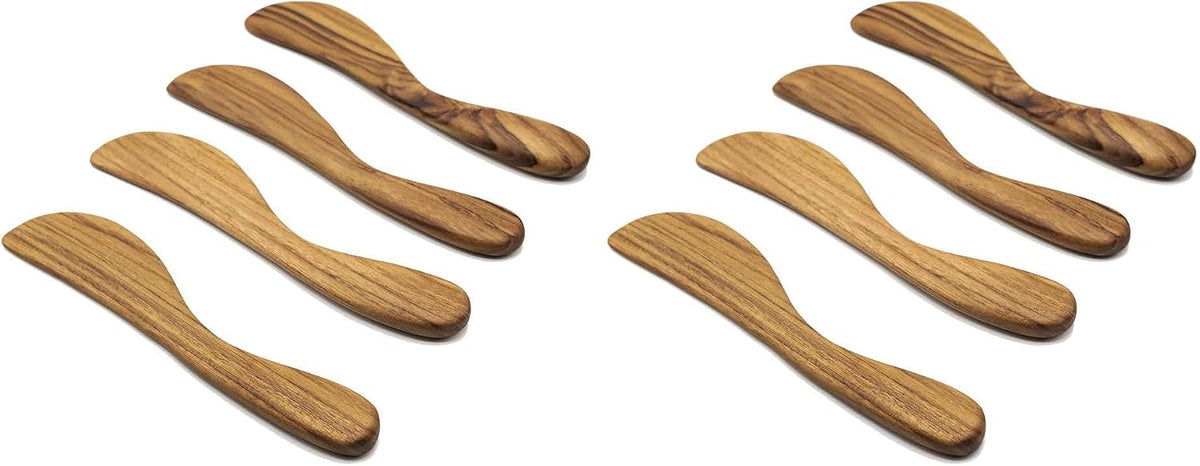7.5" Butter Spreaders, Eco-Friendly Condiment and Sandwich Knife from 100% Moist-Resistant Teak Wood, Super Handy Peanut Jelly Spreader Set of 4
