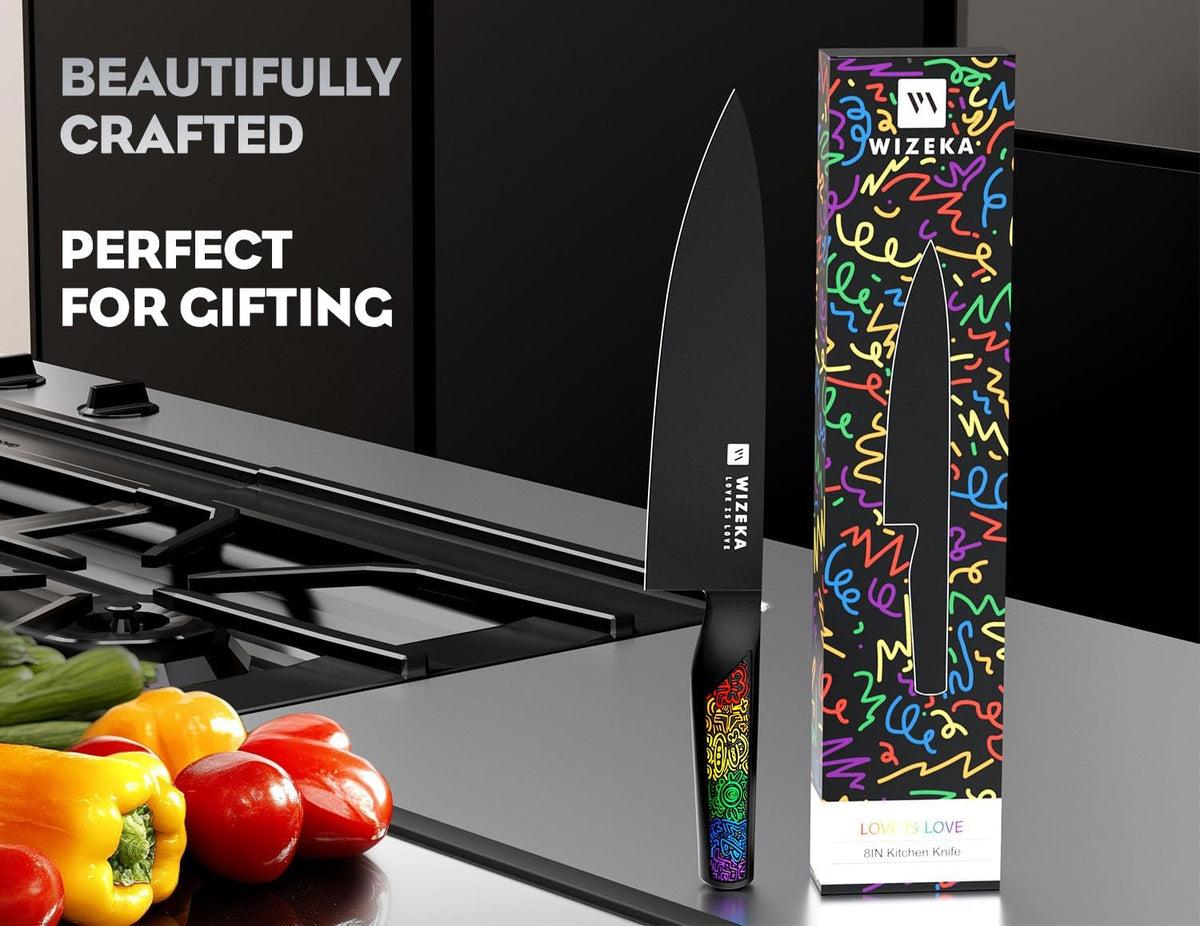 Chef Knife: 8 Inch: Extreme Sharp Kitchen Knife: Full Tang High Carbon Stainless Steel: Chef's knife with Ergonomic Handle with Unique Patterns,Art Life Series