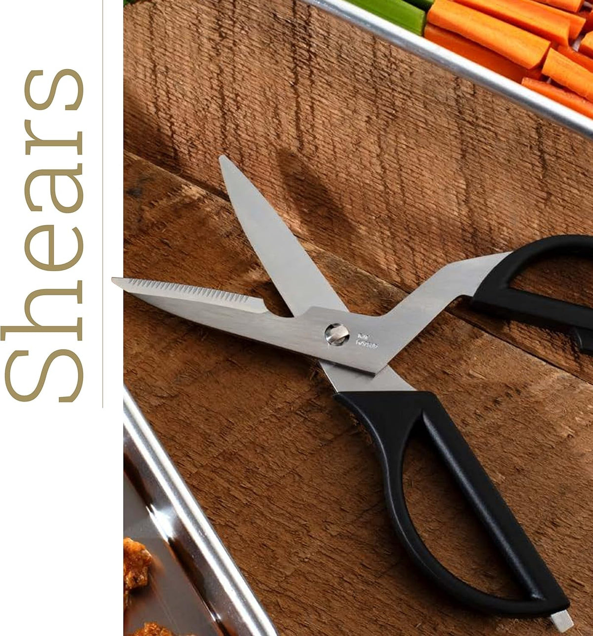 Multi Purpose Shears | Heavy Duty Cooking Scissors, Durable 420J2 Stainless Steel, Blades Separate for Easy Cleaning, Kitchen Shears