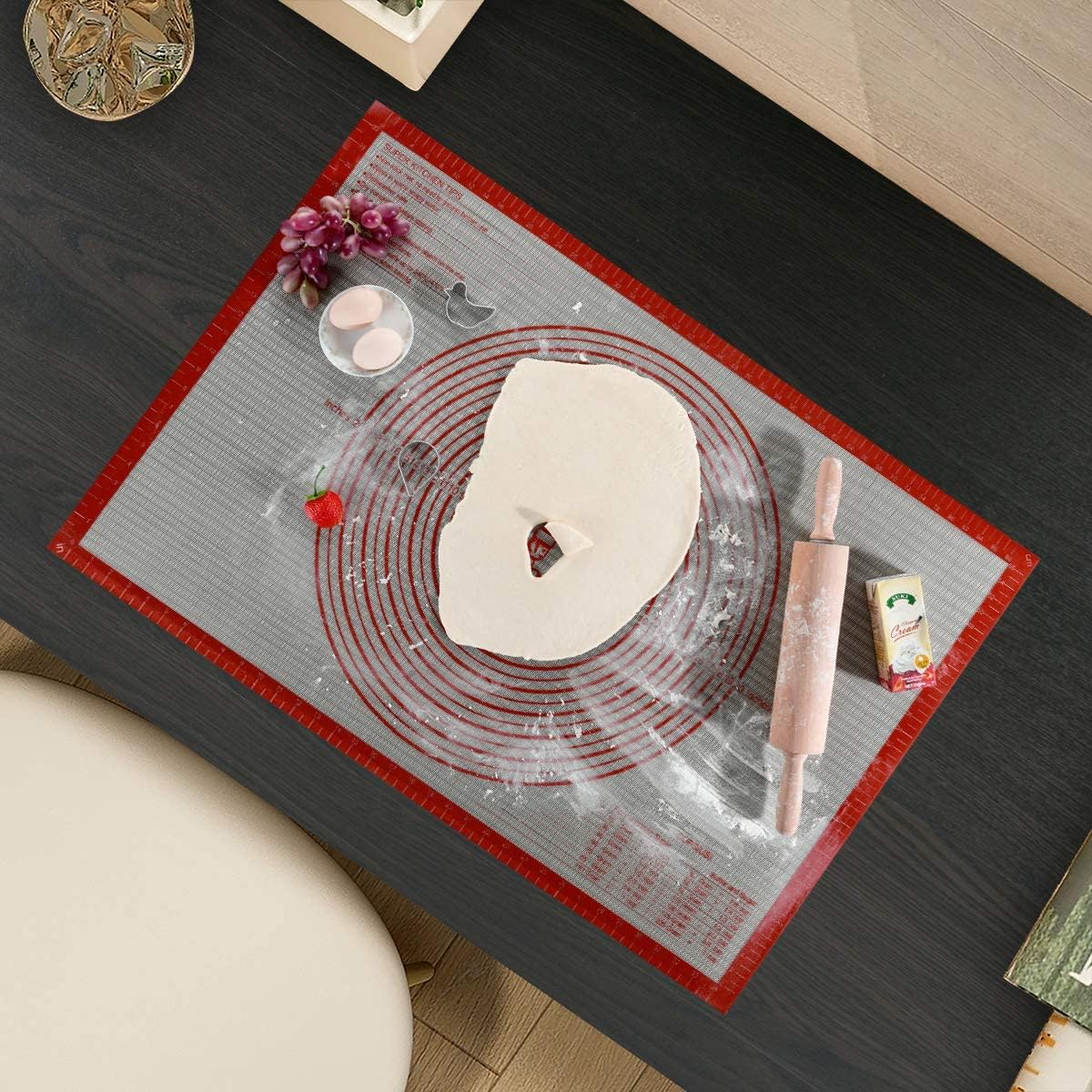 Non-slip Silicone Pastry Mat Extra Large Measurements 28''x 20'' Baking Mat