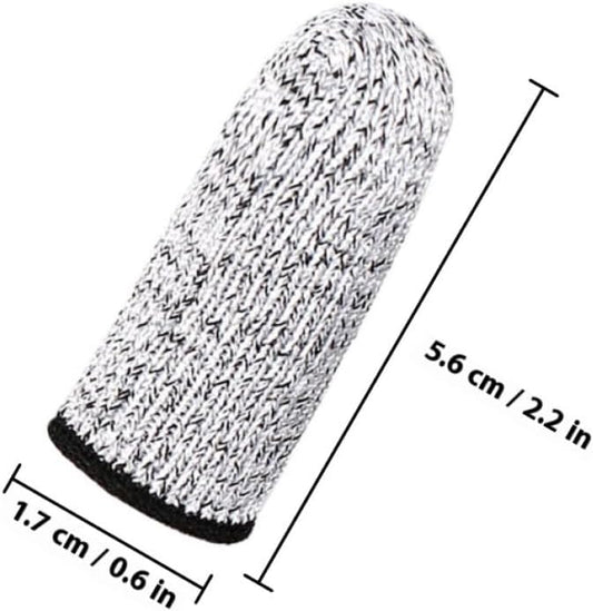 3 Pairs Cut Resistant Finger Cots Finger Sleeve Protectors 5-Level Abrasion Resistance Elastic Thumb Covers for Kitchen, Crafting, and Sculpture Work