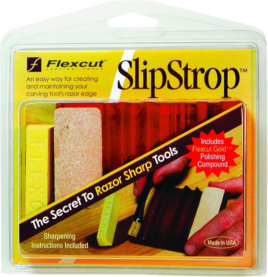 Wood Carving Tools | SlipStrop | Polish and Debur Cutting and Carving Tools For Razor Sharp Blade Edges | Includes Polishing Compound | PW12 | Made in the U.S.A.