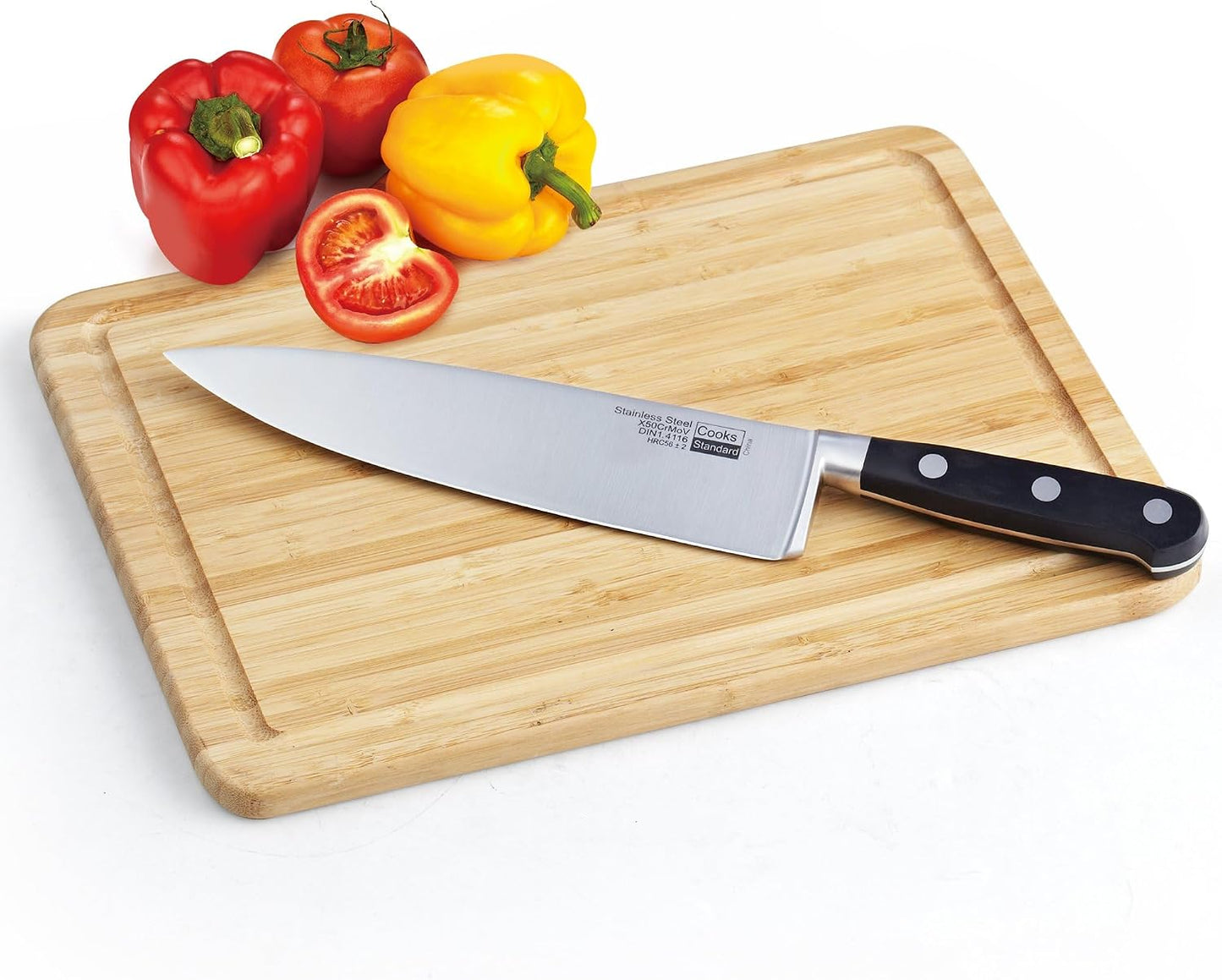Classic Cutlery, High Carbon Stainless Steel Knives Set, 8" Chef's Knife and 7" Santoku Knife, Ergonomic Handle, 2-Piece