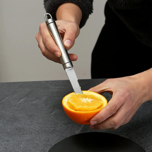 Stainless Steel Serrated Grapefruit Knife, 3.9 inches, Silver, Easy Peeling, Slicing, Coring, Dishwasher Safe