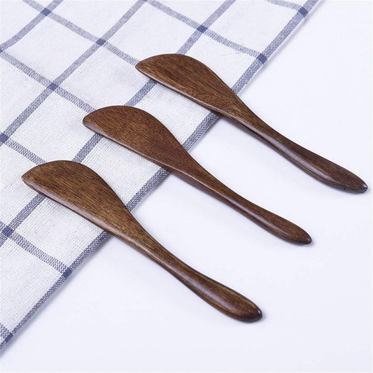 Wood Spreaders, Butter Knifes,10 Pieces Eco friendly Japanese Brown Tableware Natural Wood Kitchen Knives Spreaders for Cheese Sandwiches Cheese Breakfast,Packs Of 10