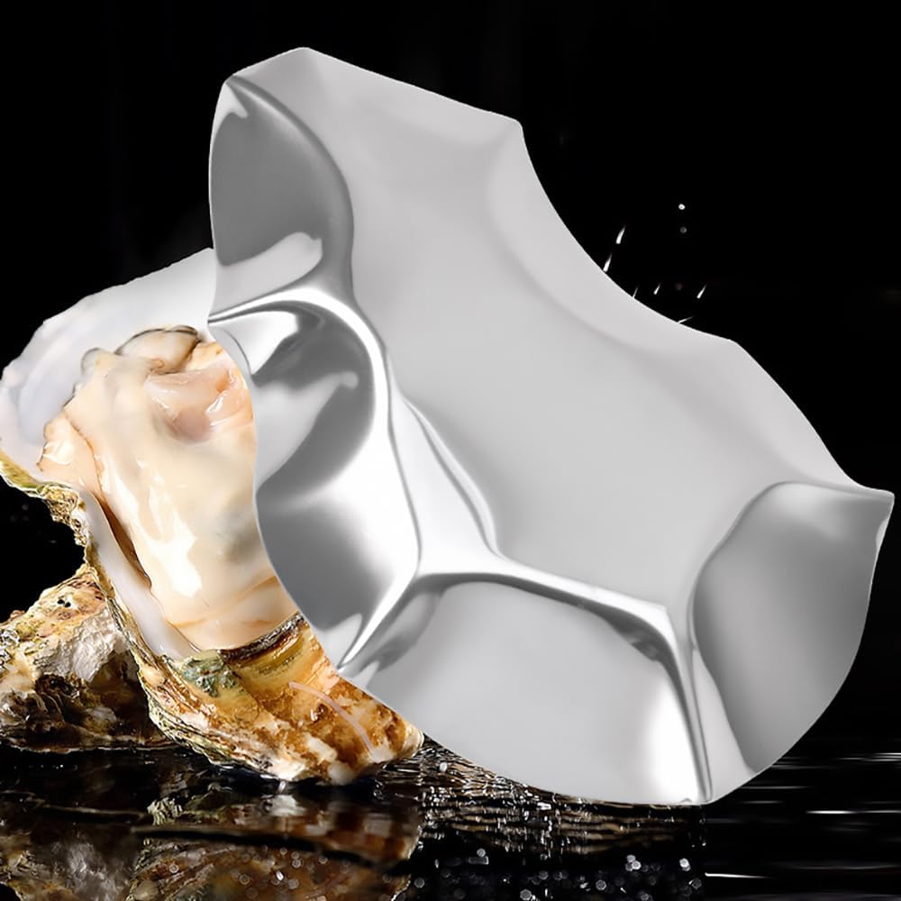Stainless Steel Grillable Oyster Shells, Pack of 24 | Reusable, For Baked Grilled Shells, Metal Oyster Dish, For Seafood Cooking Oysters, Shrimp, Scallops, Clams