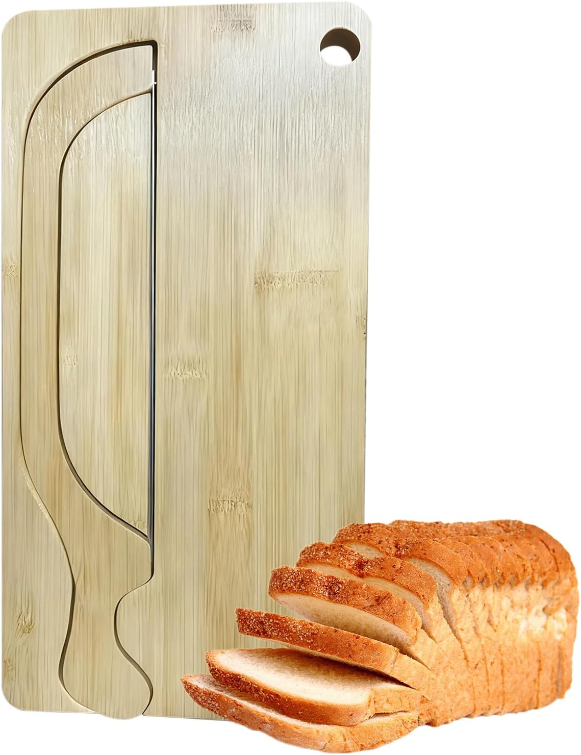 Bread Bow Knife 8 Inch - With Matching Crumb Tray, Universal Left Right Handed Design, Serrated Steel Blade, Rustic Farmhouse Kitchen Tool, Bagel Loaf Slicing Gadget | for Bakers Restaurants