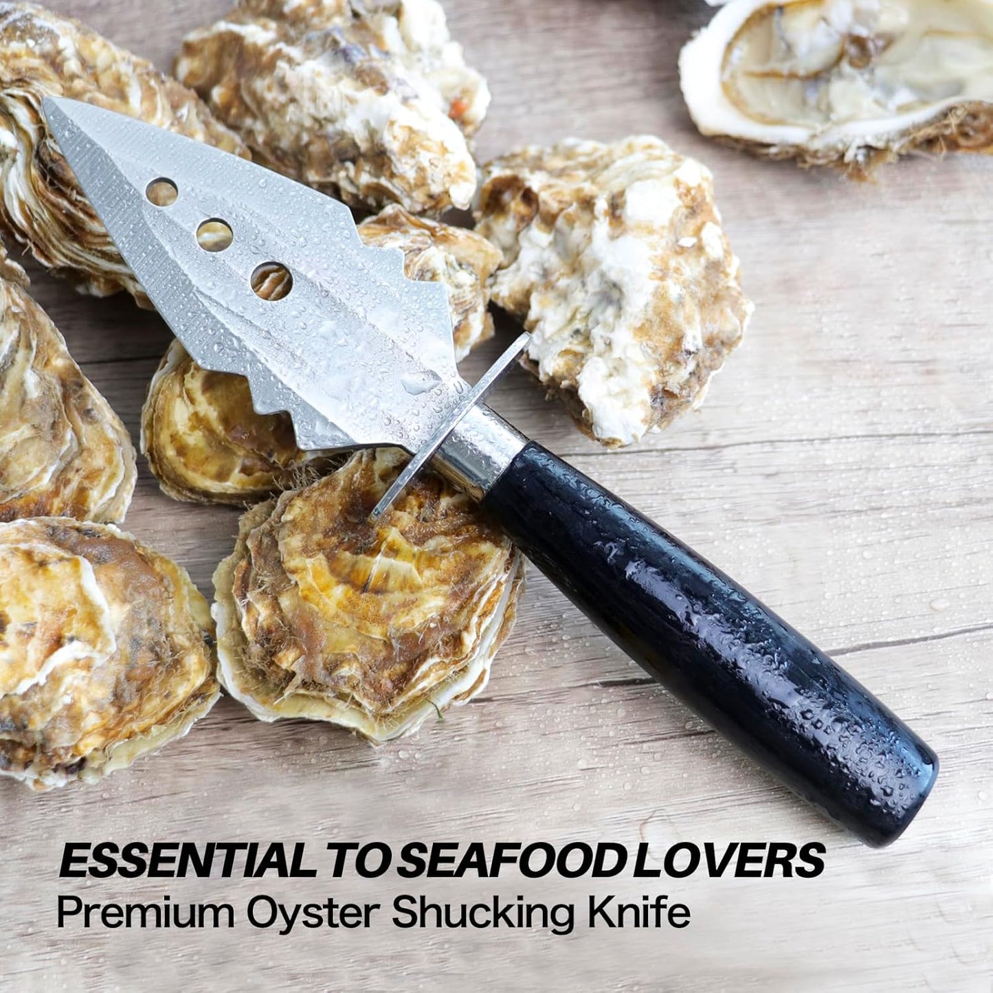 Oyster Shucking Knife+A9 Cut-Resistant Glove with Gift Box,Stainless Steel Oyster Knife and Oyster Shucking Gloves Kit,Heavy Duty Oyster Shucker Tool, Oyster Opener Tool for Chef