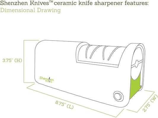 Electric Diamond Knife Sharpener for Ceramic Knives | Electric Diamond Honing Wheels, 2-Stage Fine & Coarse Sharpening, Professional Grade, For Ceramic Knives