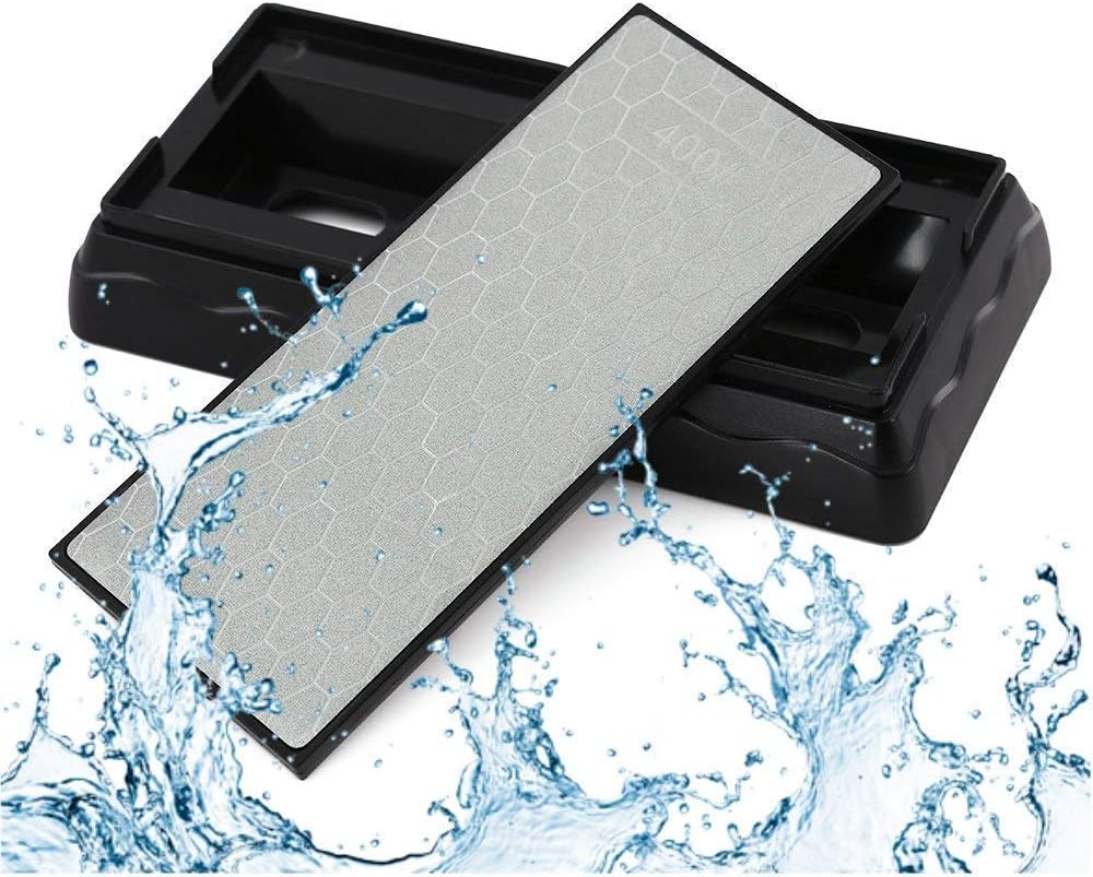 Double-sided Diamond Sharpening Stone, Knife Sharpener Stone diamond sharpener Honeycomb Surface Plate with Non-slip Base for Scissors Knives Outdoor Kitchen Sharpen Tools (600/1200 Grit)