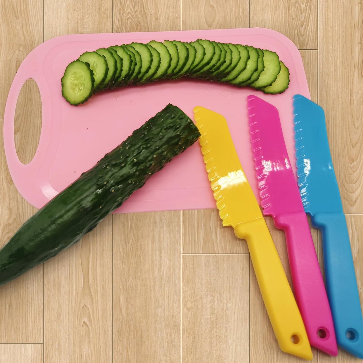 30 Pcs Plastic Cutting Board for Kids Safe Knife Cutting Knife Cooking Supplies Cooking Utensils Including15 Child Safe Knife 15 Chopping Board for Cooking Club, Preschool