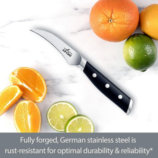Forged German Stainless Steel Curved Paring Knife 3.5 Inch, Fully Forged, Expert Precision, Home Kitchen Knife, Cook Tool, Kitchen Tool, Cookware Utensil, Ultra Sharp Knives