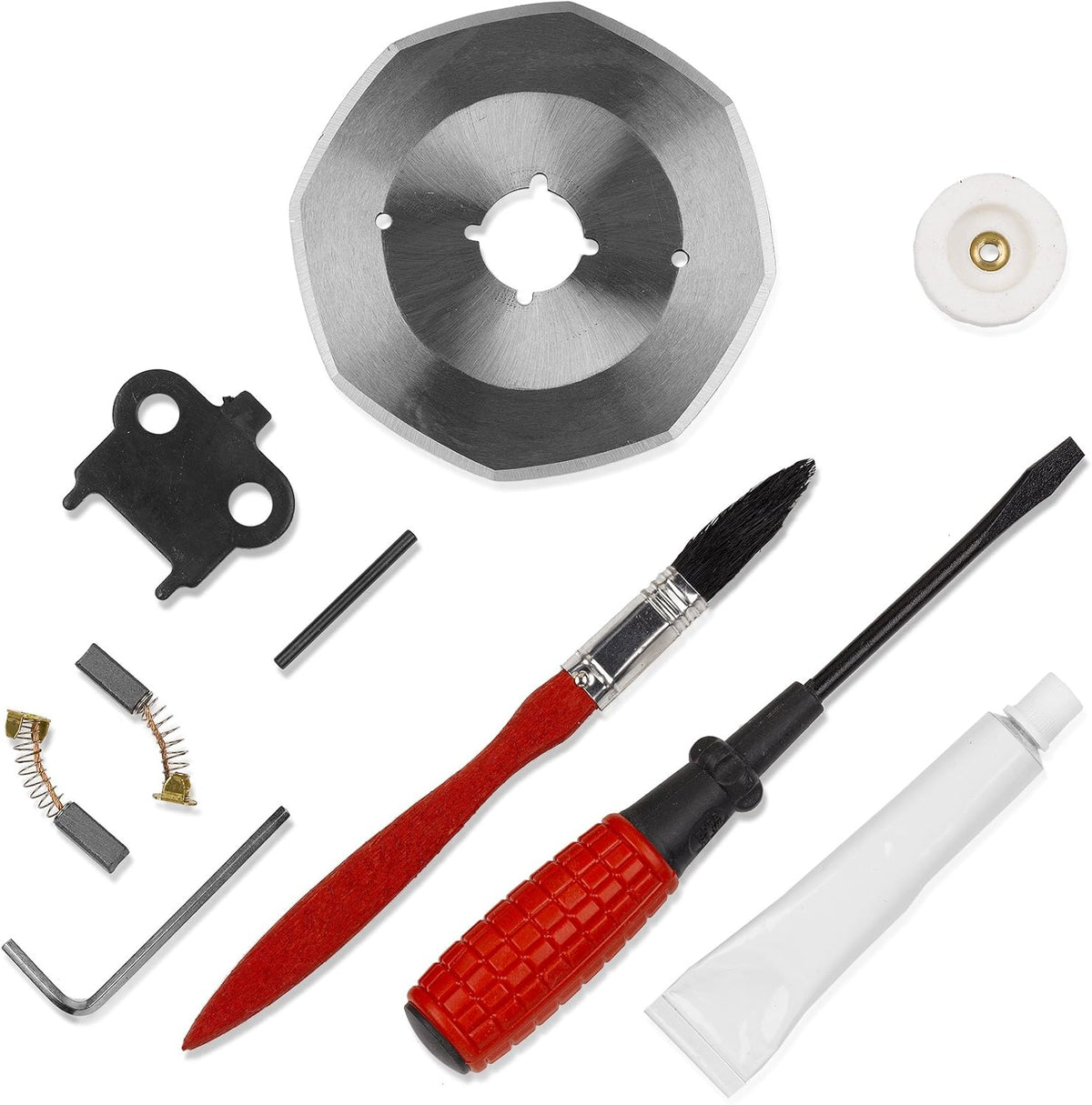 1500FR Octagonal Knife Cloth Cutting Machine, 4-Inch High Power Light Weight Fabric Cutter, 1" cutting capacity, High-power Electric Motor, Knife Guard, Automatic Sharpener, Thin Base Plate