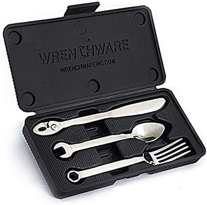 – LARGE 3-piece Silverware Set Tool Fork, Knife and Spoon + Silverware Case Storage - Unique Novelty Flatware & Cutlery Set - Kitchen Utensil Set is a Greata Gift & Conversation Piece