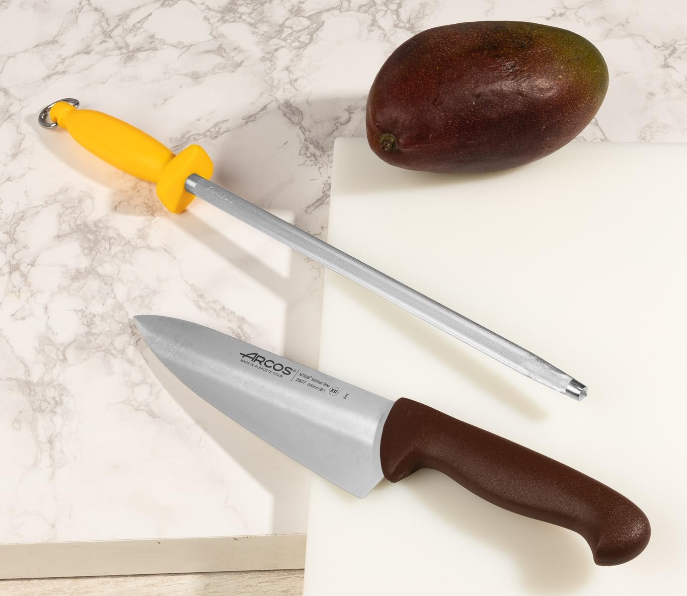 Series Chair as-Sharpening Body Carbon Steel Chromium Coated 300 mm (11.81 Inch) -Handle Polypropylene Yellow Colour, Stainless ands Plastic
