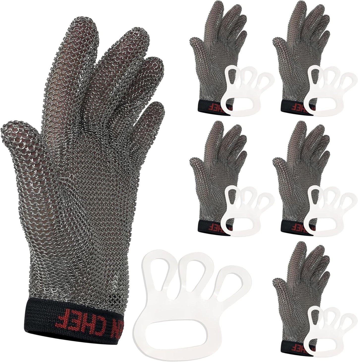 KLEEN CHEF Stainless Steel Cut Resistant Gloves | Heavy Duty, Butcher Glove for Cutting Meat, Fishing, Chopping, Shredding