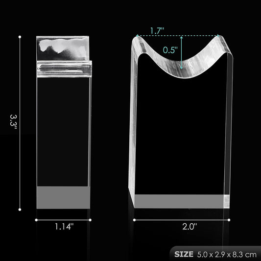 YUXUN Sword Stand Display, Polished Acrylic Katana Stand, 2/Set | Wand Holder for Desktop, Clear Knife Display Rack, Compatible with Samurai Swords, Daggers, Magic Wands, No Assembly Required