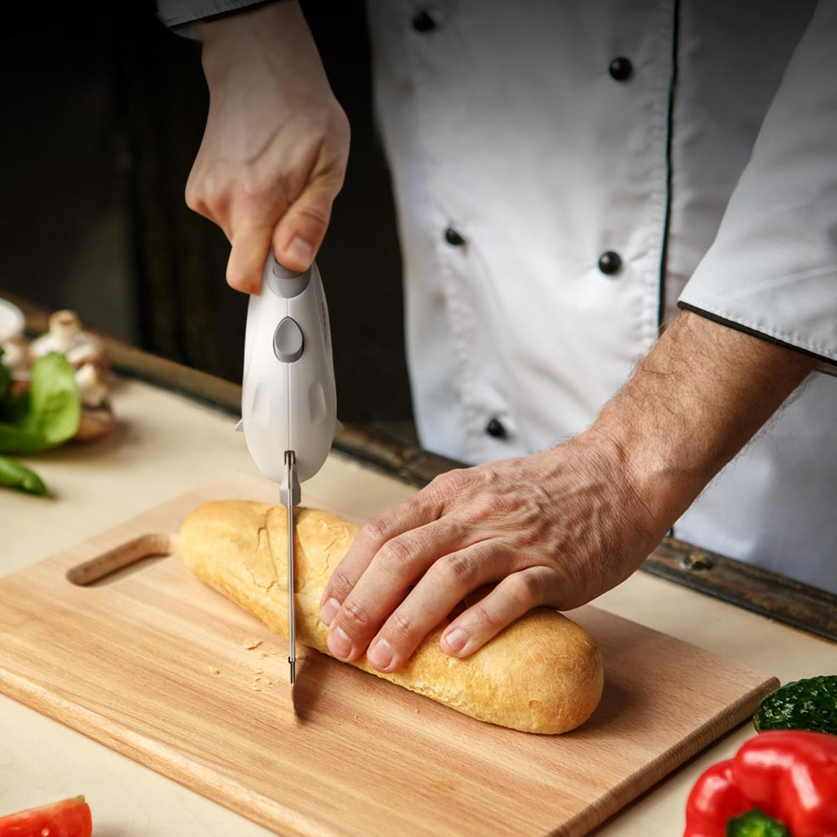Electric Knife for Meat Slicing, Turkey, Carving Meat, Bread & More | Ergonomic Handle + 2 Carving Reciprocating Stainless Steel Blades and Serving Fork Included, 6 Foot Cord