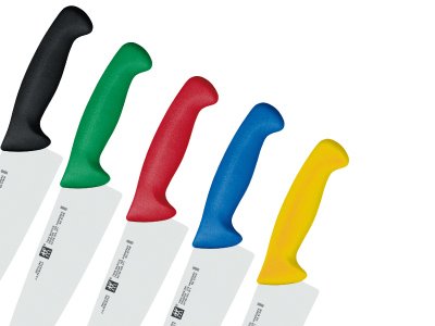 S145-8Y-PCP Chef’s Knife, 8" DEXSTEEL High Carbon Stain-Free Steel Blade, Curved Edge Design, Yellow Textured Polypropylene Handle, NSF Certified, Culinary Kitchen Cook Knife