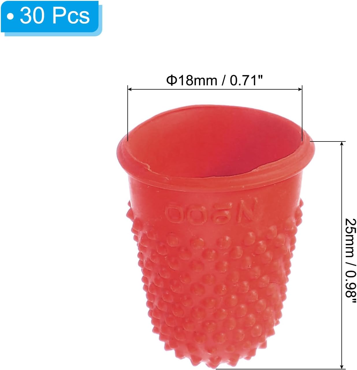 Rubber Finger Tips, 30 Pack Silicone Thumb Fingertip Protector Finger Cots Covers Guard Pads Thimble Grips for Office Counting Sewing, Orange M Size