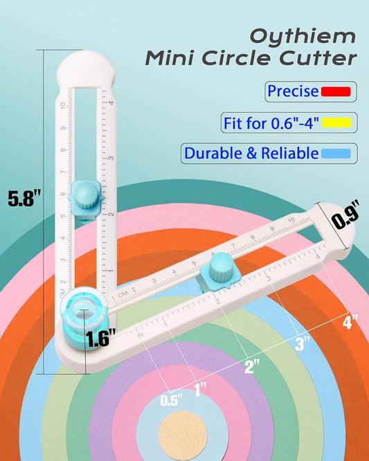 Circle Cutter Tool for Paper Crafts - Rotary Cutter Round Cutting Knife for Scrapbooking, Card Making, Art And Diy Crafts, Fits Circles with A Radius Between 0.6"-4"