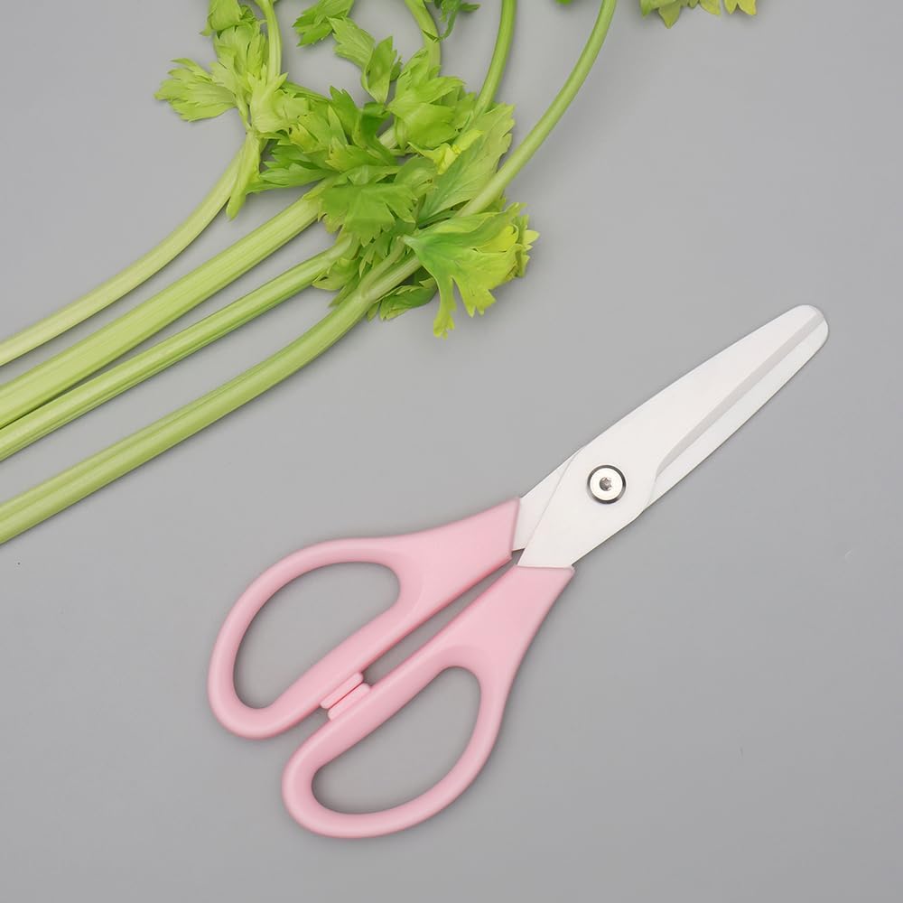 Ceramic Kitchen Scissors 8" Ceramic Blade Scissors White Sharp Blade with Black ABS Handle Cooking Shears for Office School Crafting Kitchen (Black)