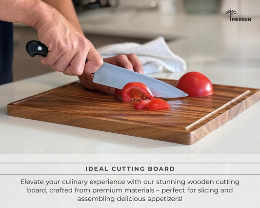 Walnut Wood Cutting Board – 17"x13" Butcher Block – Reversible Chopping Board with Juice Groove – For Meat, Cheese, Veggies, Charcuterie – Knife Friendly Kitchen Essential