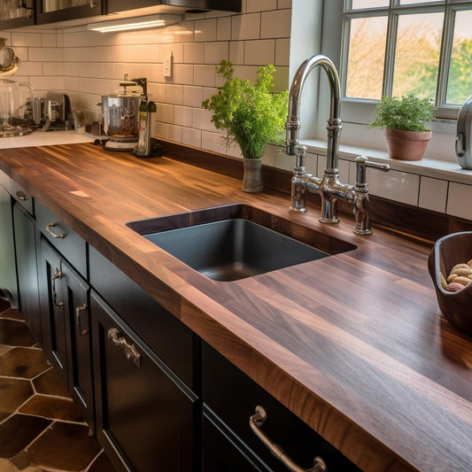 Walnut Wood Backsplash, 25x4x3/4 inches, USA-Grown Solid Hardwood, Pre-Sanded & Pre-Finished, Ready to Use, Ideal for Pairing with Butcher Block Countertop