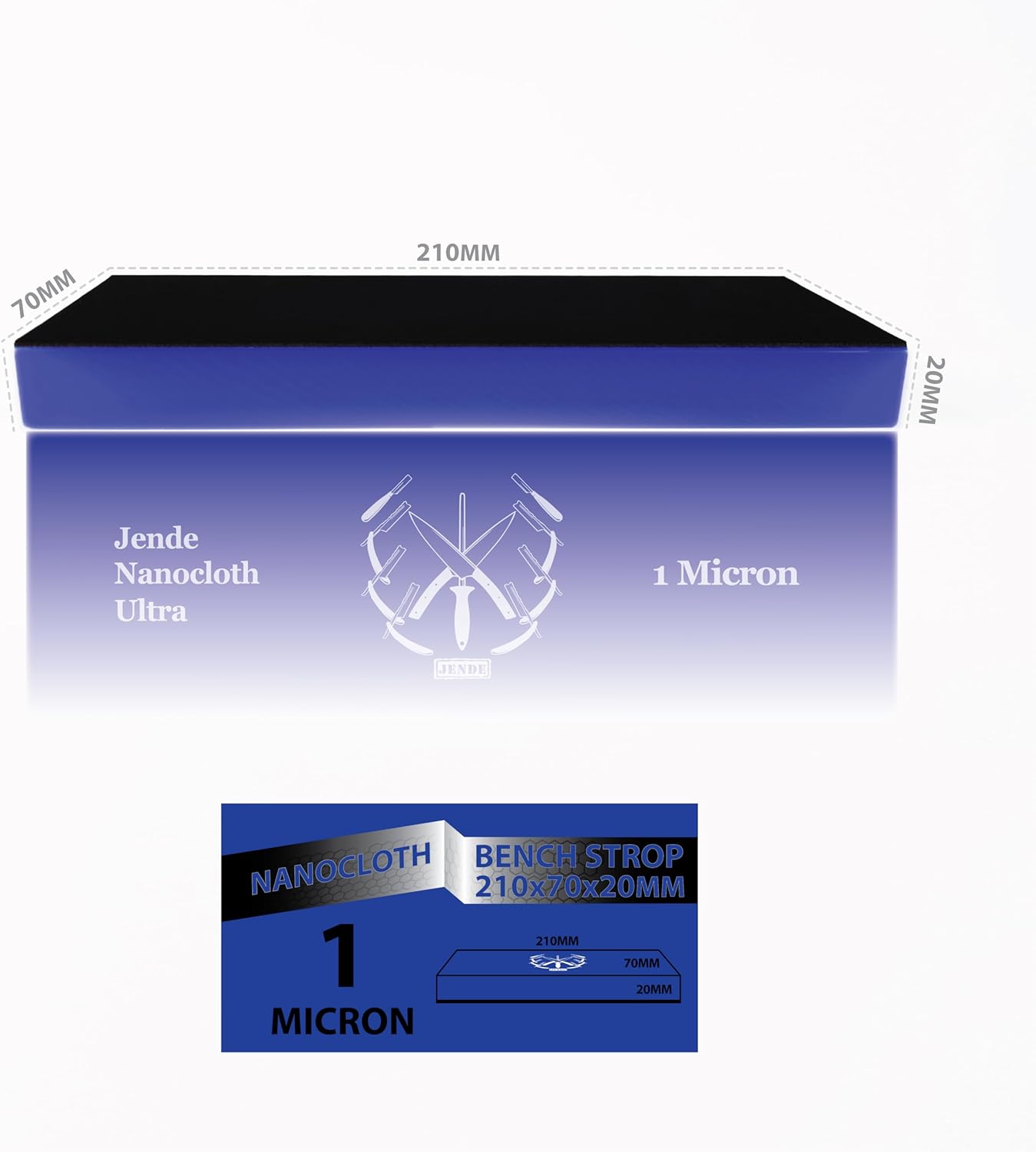 Nanocloth 1 Micron Knife Strop 210x70mm(unloaded)-Premium Ultra bench knife Strop for Diamond Emulsions