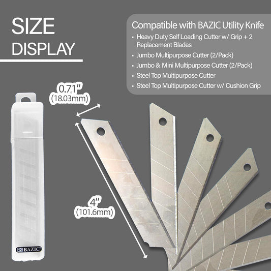 18 mm Snap-Off Replacement Blades in Tube, 8 Ct, 24-Box | drop into compatible utility knives and cutters