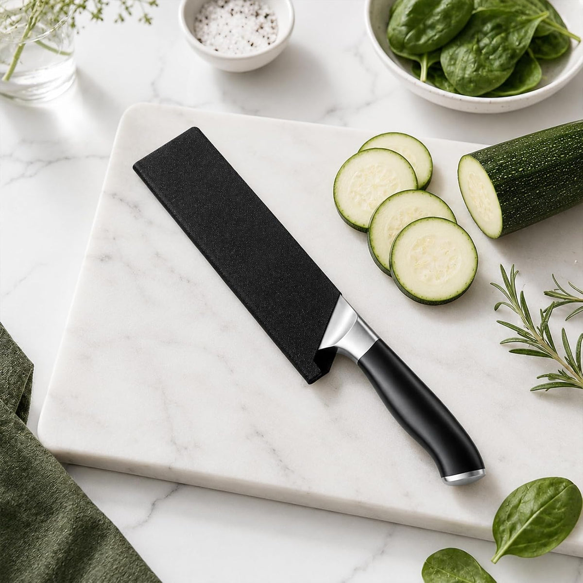 2 Pcs Knife Covers or Sleeves 8" x 2.2" Knife Edge Guard Universal Waterproof Kitchen Knife Sheath, Chef Knife Sheath, Plastic Knife Cover for Kitchen Knives, Black