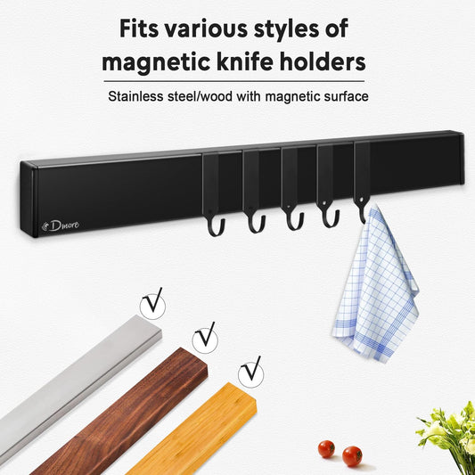 Dmore 5 Piece Stainless Steel Hanging Hooks-for Any Magnetic Knife Holder