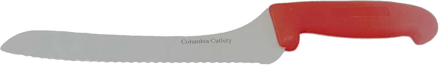 Columbia Cutlery Red Offset Bread/Sandwich Knife 9" Blade