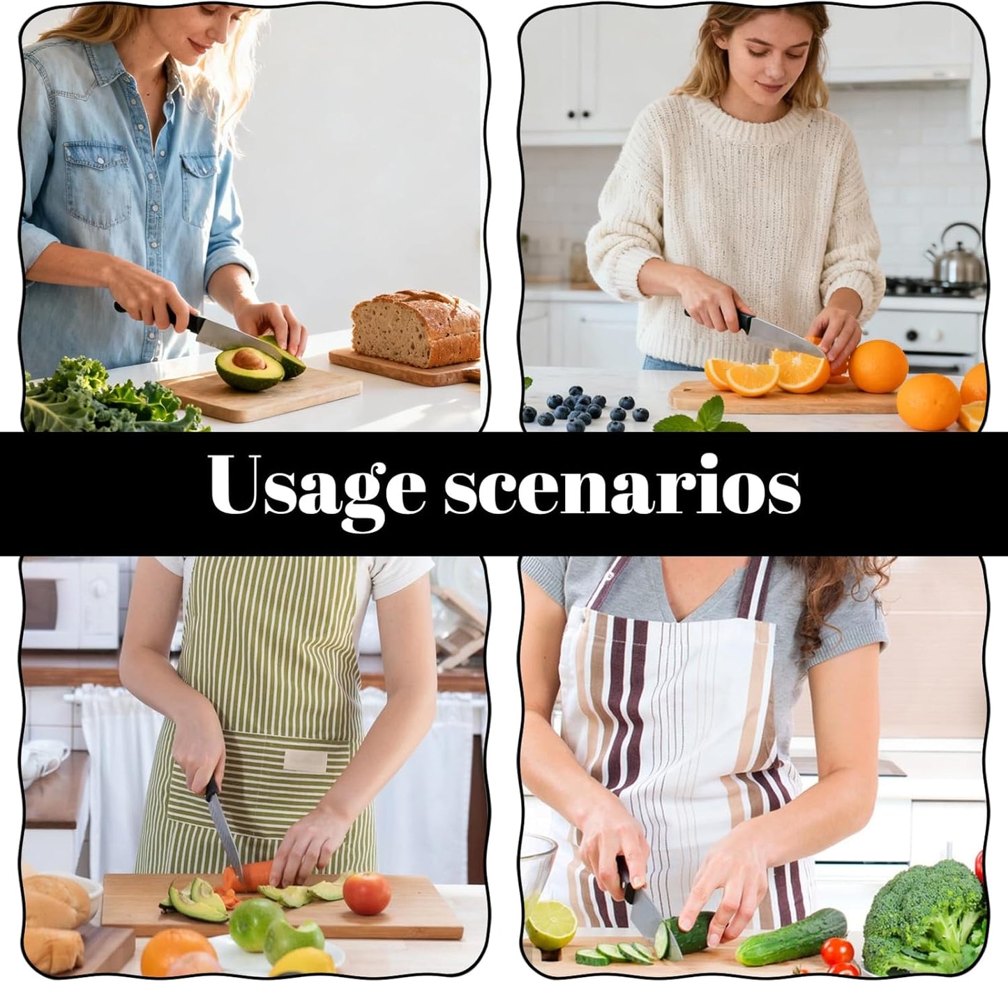 2 Pcs Knife Sleeve 8.6"x 2.2" Knife Cover Edge Guard Waterproof Blade Guard Covers Universal Knives Sheath Protector Black Abrasion Sheaths Plastic felt for Home Kitchen