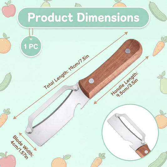 2-in-1 Multifunctional Knife Peeler, Stainless Steel Fruit & Vegetable Peeler with Ergonomic Handle Kitchen Tool for Fruit Veggie Pumpkin Papaya Zucchini Peeling Potato Carrot Peeler
