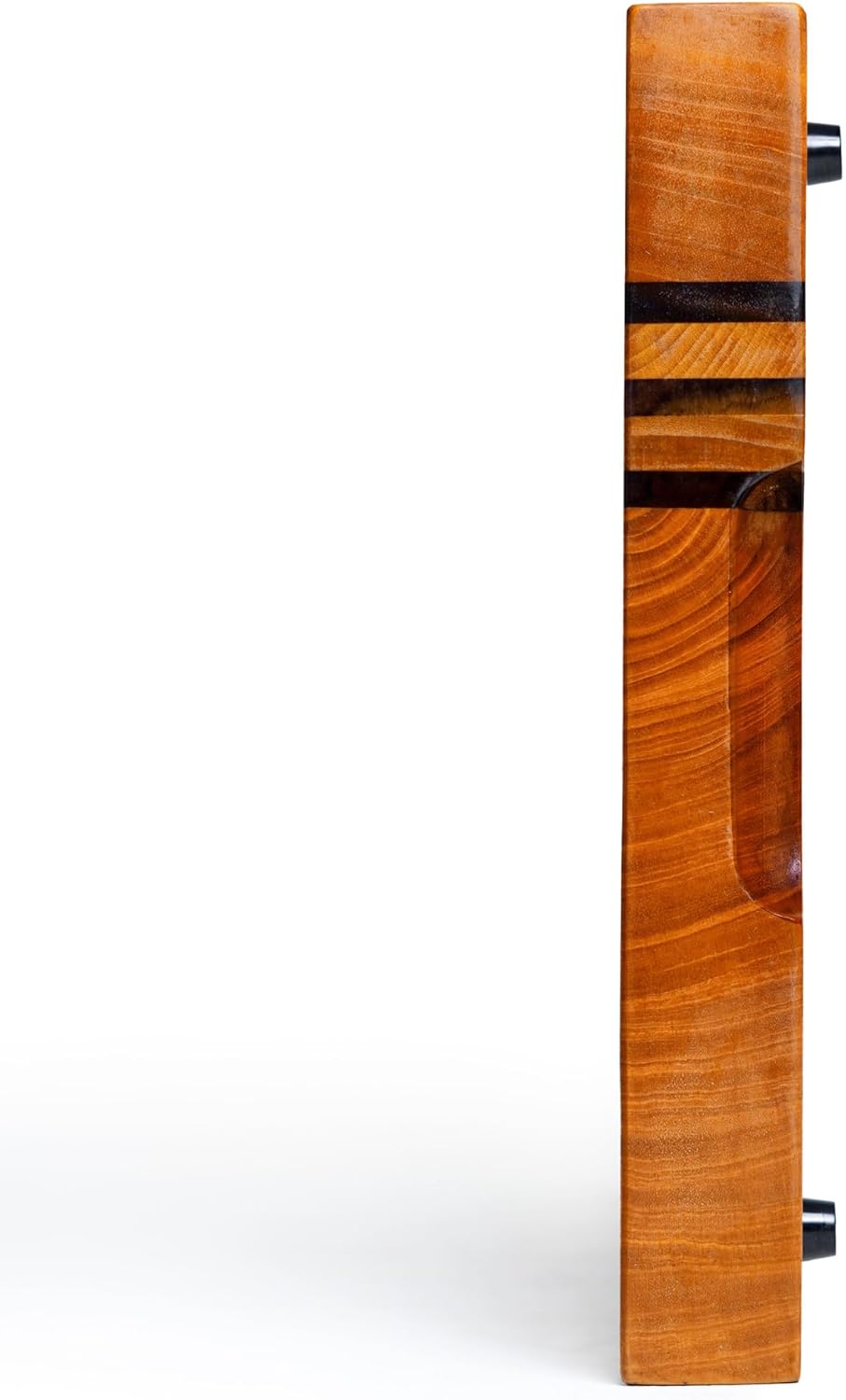 Mahogany Edge-Grain Cutting Board 19×12×1.6″ – Handmade in Bali with Black Sono Wood Inlays, Knife-Friendly, Non-Slip Feet & Ergonomic Handles – Luxury Gift for Chefs & Food Lovers