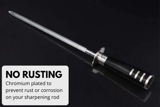 Professional Honing Steel 12β, Magnetized for Safety, No Rust, No Cheap Plastic! Nobleβs Knife Sharpener Has an Oval Handle for a Firm Grip and is Built For Daily Use, Perfect for Chefs!