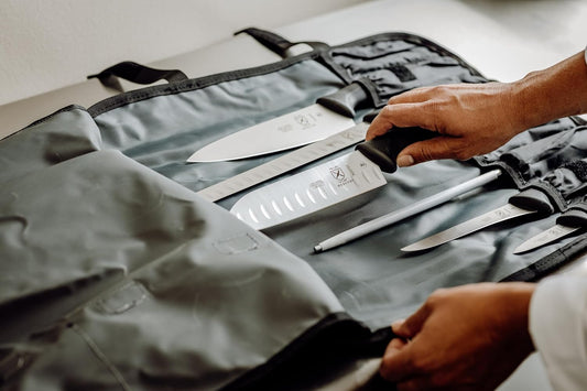 Millennia 8-Piece Knife Roll Set, Black Handles