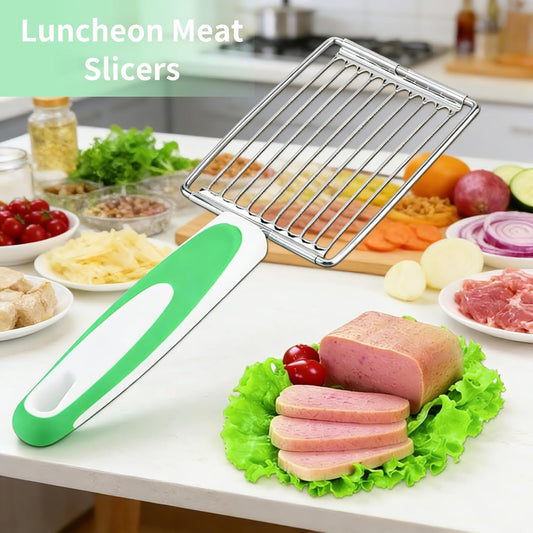Luncheon Meat Cutter, Boiled Egg Slicer Cutter Stainless Steel Tomato Slicer Cuts 10 Slices for Eggs, Hams, Bananas, Onions for Soft Food and Fruits