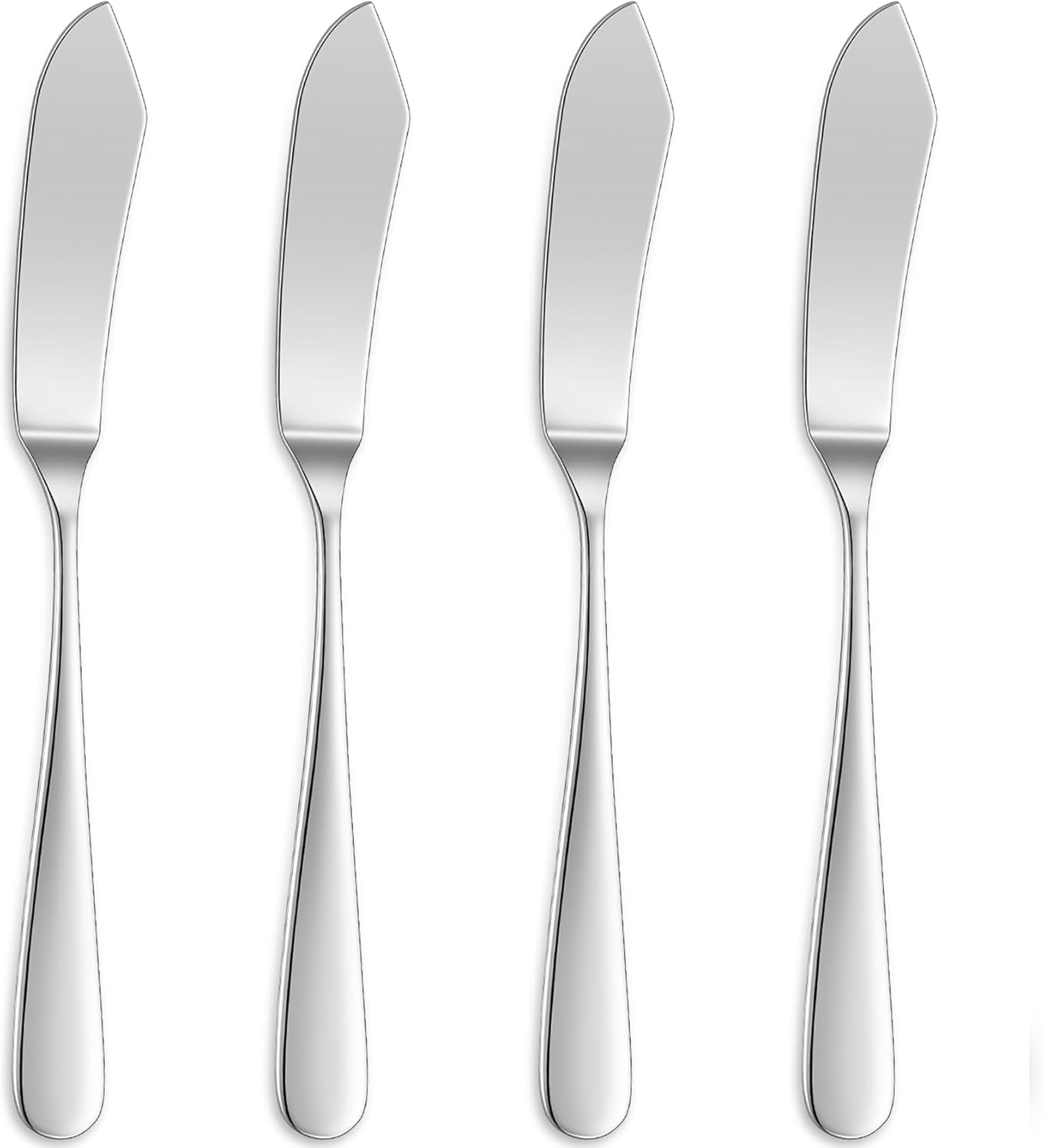 Premium Louise 4-Piece 7-Inch Hammered Butter Knife Set (Hammered) | 18/10 Stainless Steel Butter Knives; Hammered Texture; Smooth Spreading Edges; Rust-Resistant; Dishwasher Safe